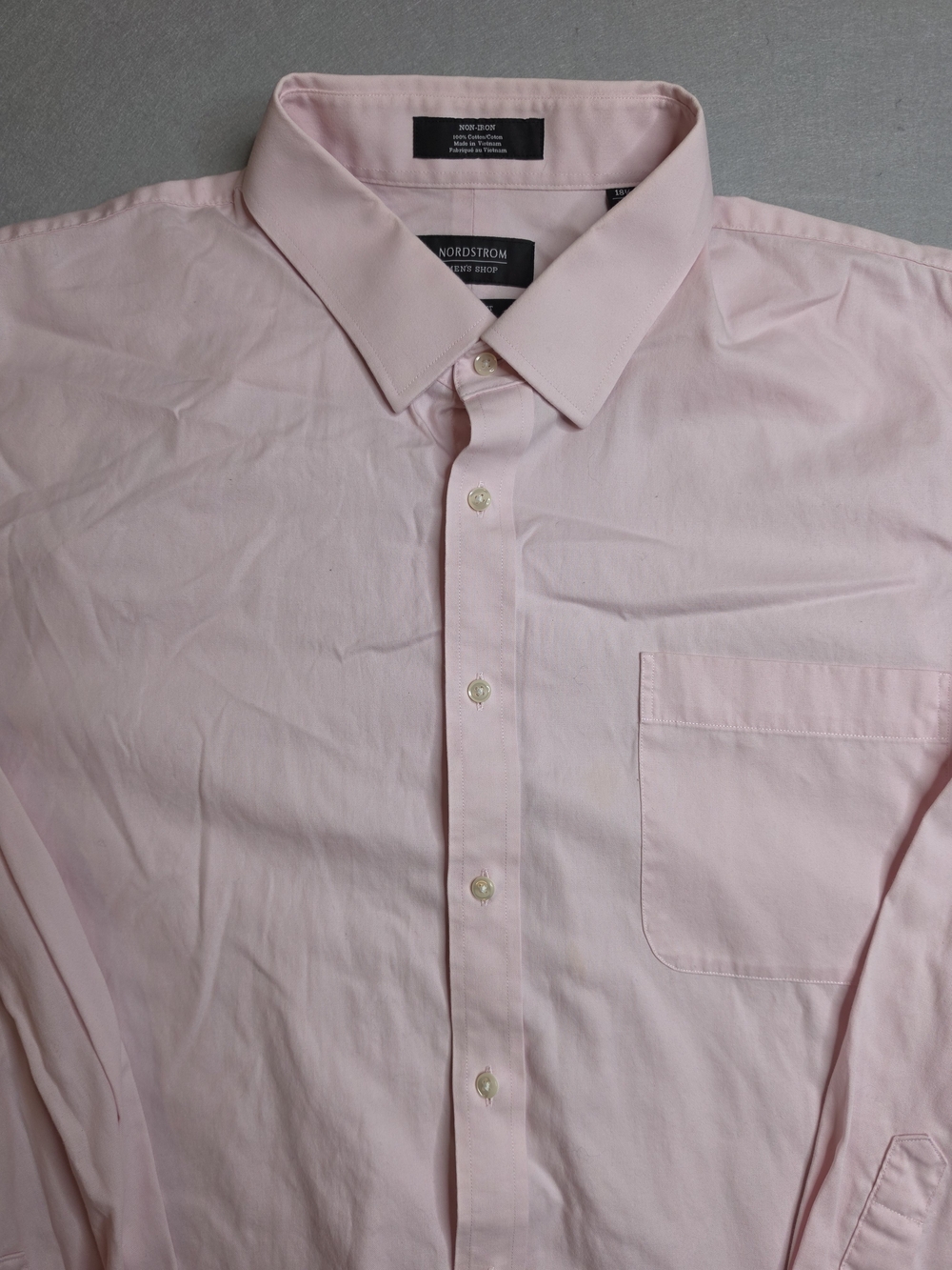 Nordstrom Men’s Pink Button-Front Dress Shirt 18 1/2 37